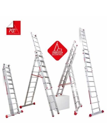 ESCALERA MULTIUSO DE TRES TRAMOS CON 10 PELDAÑOS