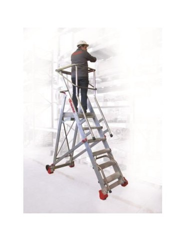 ESCALERA CON PLATAFORMA Y RUEDAS 412 CM. 500/SMT