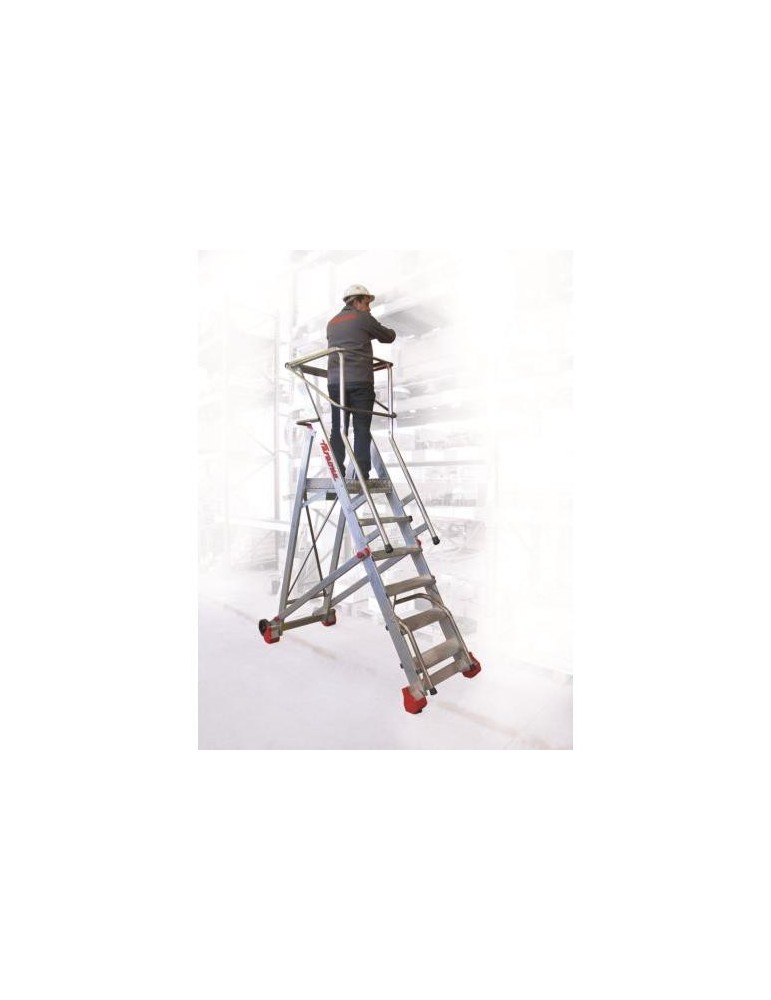 ESCALERA CON PLATAFORMA Y RUEDAS 412 CM. 500/SMT