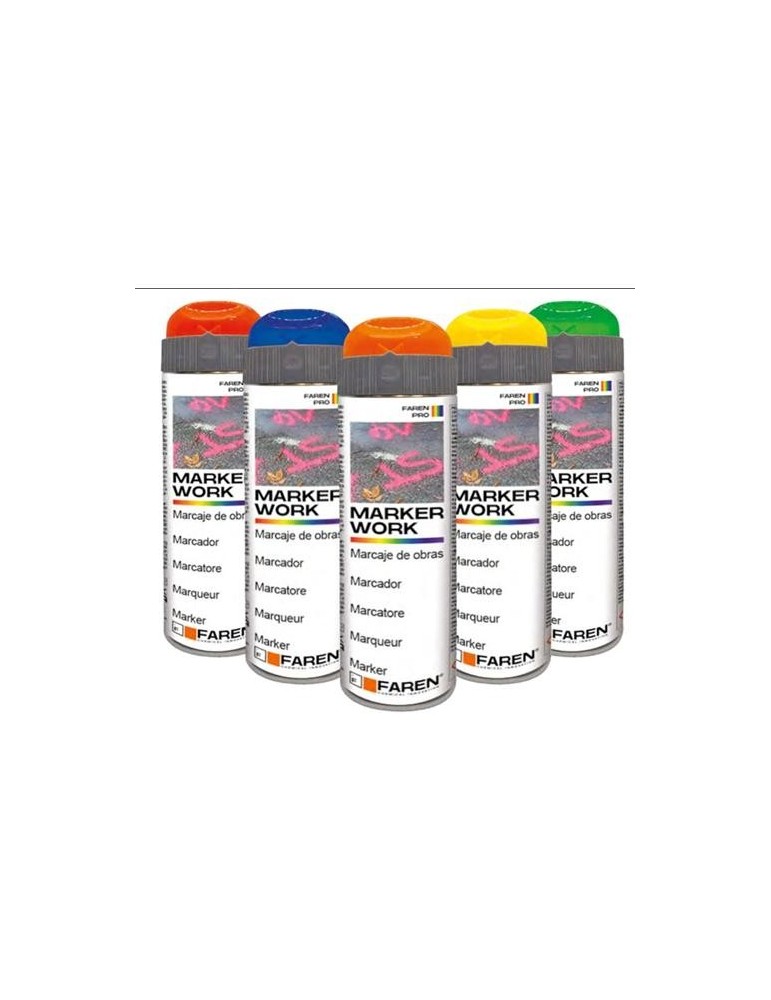 MARCADOR DE OBRA PROFESIONAL SPRAY  NARANJA 500ML