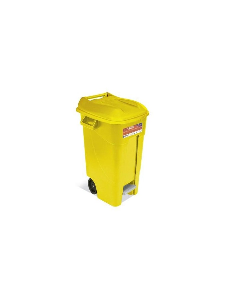 CONTENEDOR JARDIN 120L C/PEDAL AMARILLO ECO 443015