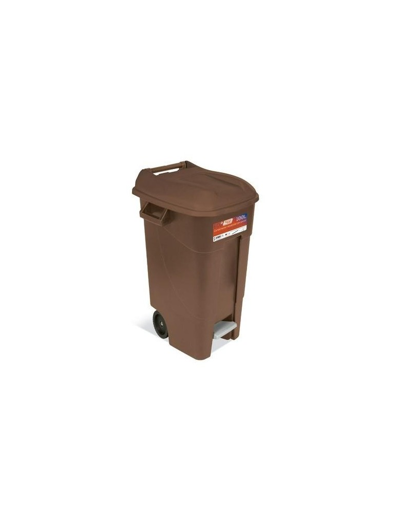 CONTENEDOR JARDIN 120L C/PEDAL MARRON ECO 443237