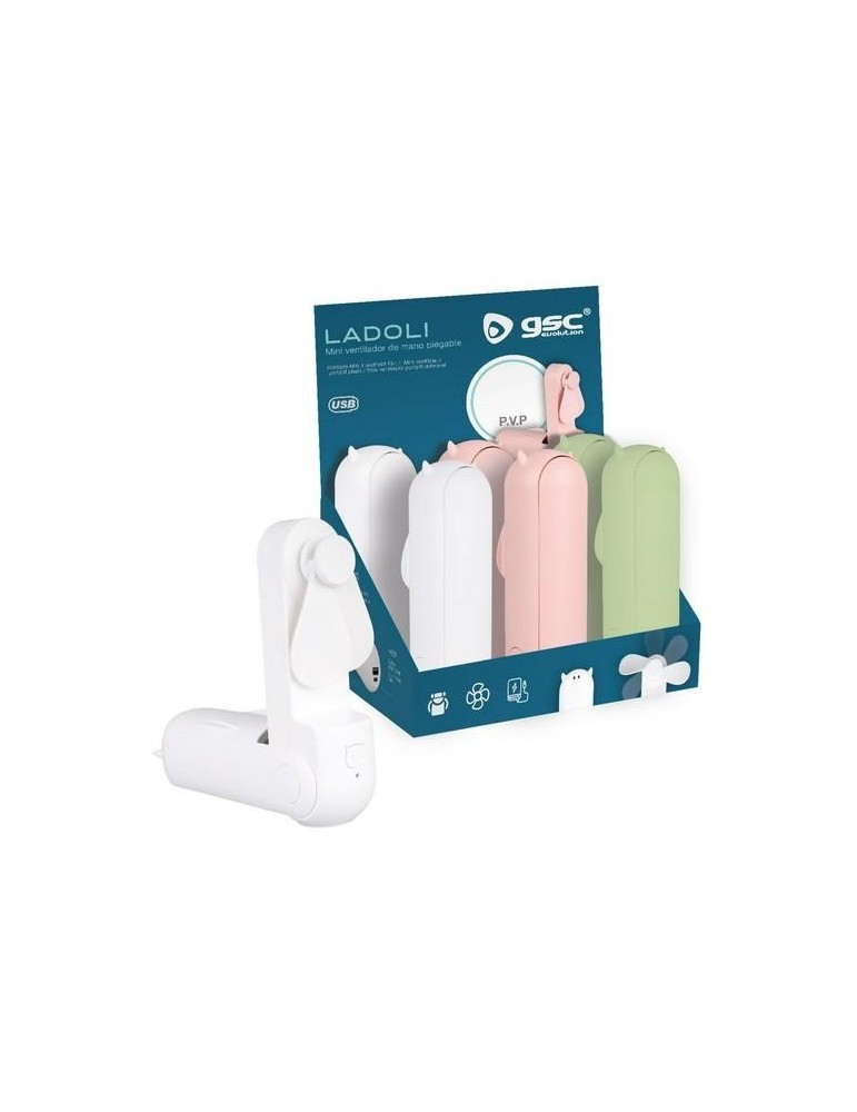 MINI VENTILADOR MANO PLEGAB USB RECARG 0,5W DC