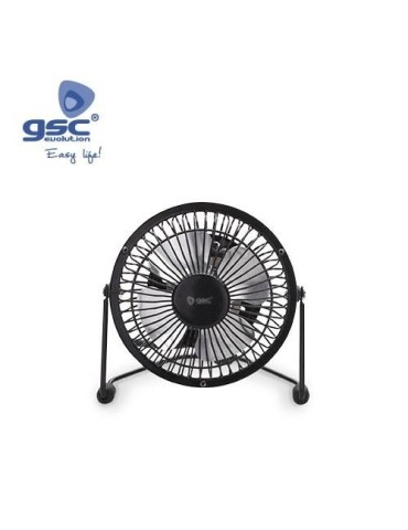 MINI VENTILADOR SOBREMESA 9,5CM 2,5W 5V DC NEGRO