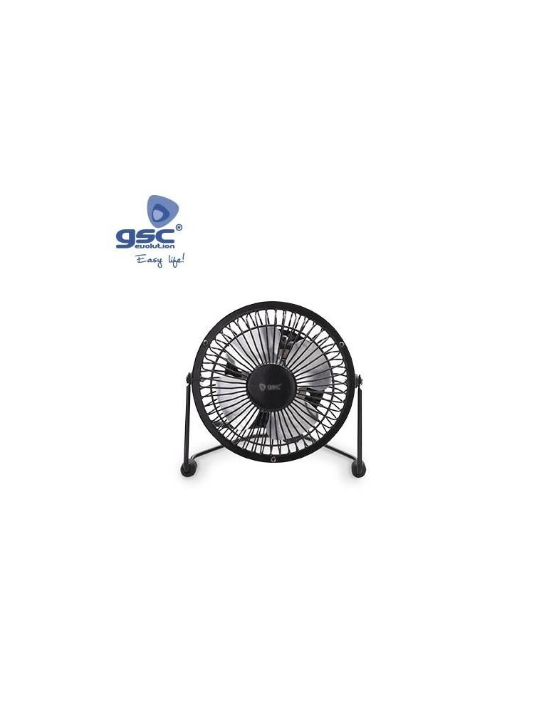 MINI VENTILADOR SOBREMESA 9,5CM 2,5W 5V DC NEGRO