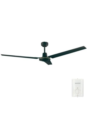 VENTILADOR TECHO SALTOK MANDO Ø142 220-240V NEGRO