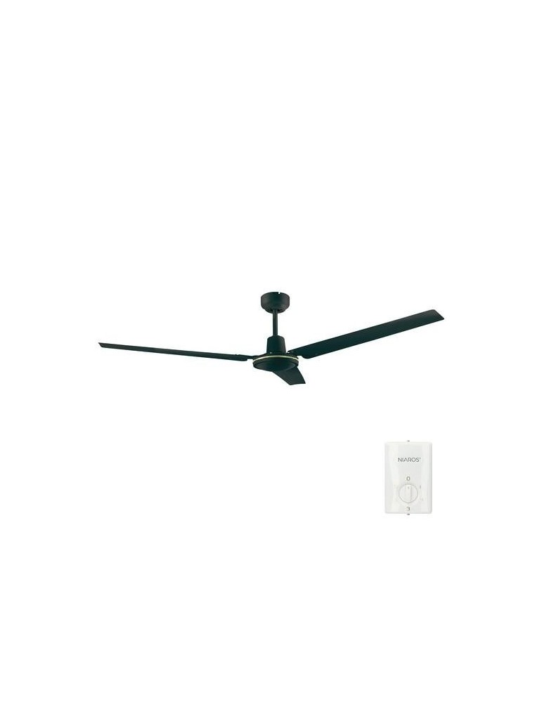 VENTILADOR TECHO SALTOK MANDO Ø142 220-240V NEGRO
