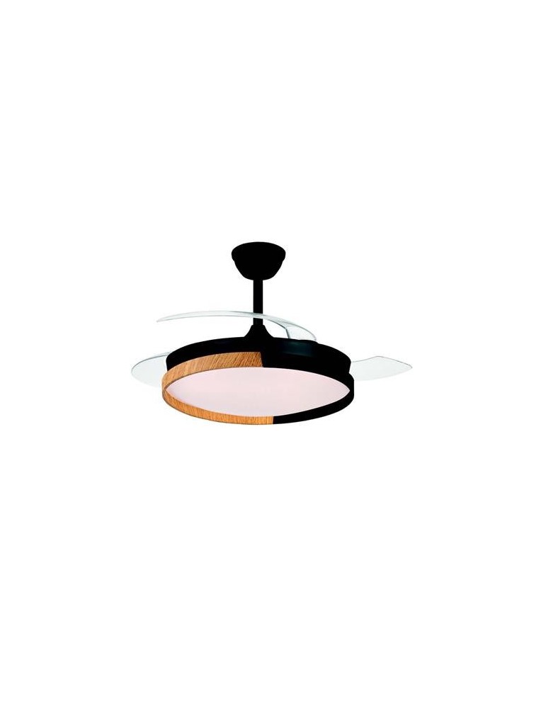 VENTILADOR TECHO DC ECORO 45W 4400LM NEGRO/MAD