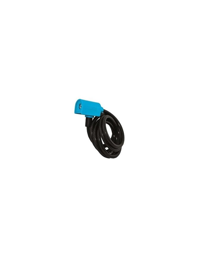 CANDADO CABLE ESPIRAL BICI 185CM Ø 8MM AZUL