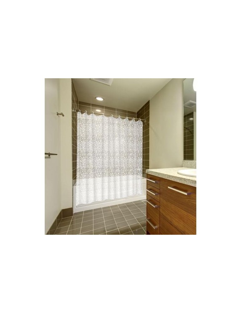 CORTINA BAÑO CALDEA PVC 180X200 TRANS.C/ANILLAS