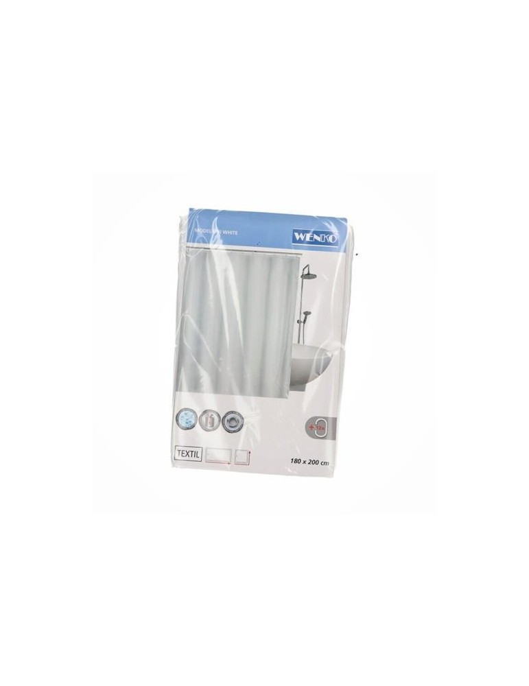 CORTINA BAÑO BLANCO POLIESTER 180X200 19146