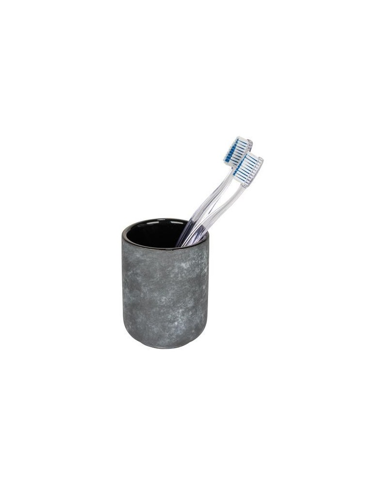 VASO DE DIENTES CERAMICA SACILE GRIS NEGRO 2632810