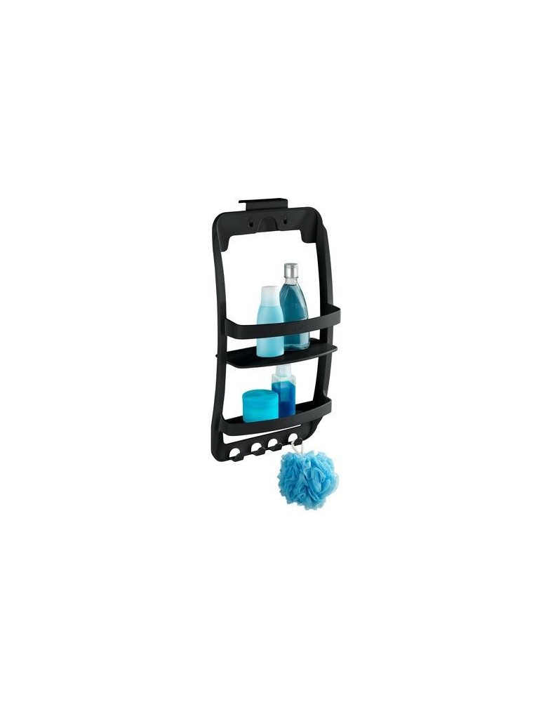 ESTANTERIA FIJACION 2 ESTANTES BAÑO NEGRO