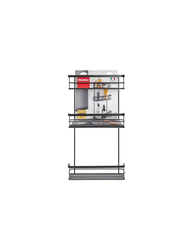 ESTANTE BAÑO 3 NIVELES ORIGIN LAVA NEGRO 26x10x48