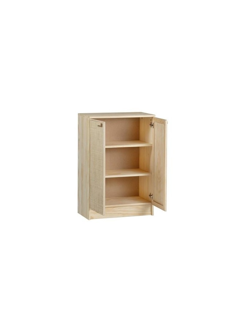 APARADOR MADERA Y FIBRA NATURAL AURA 65X36X96CM