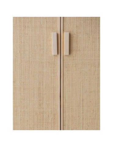 ARMARIO MADERA Y FIBRA NATURAL AURA 80X48X180CM