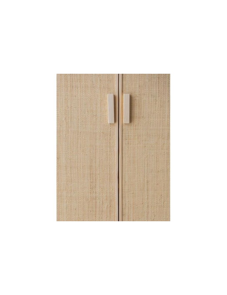 ARMARIO MADERA Y FIBRA NATURAL AURA 80X48X180CM