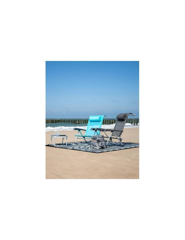 SILLA DE PLAYA SAINT-TROPEZ CON ALMOHADA AZUL