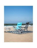 SILLA DE PLAYA SAINT-TROPEZ CON ALMOHADA AZUL