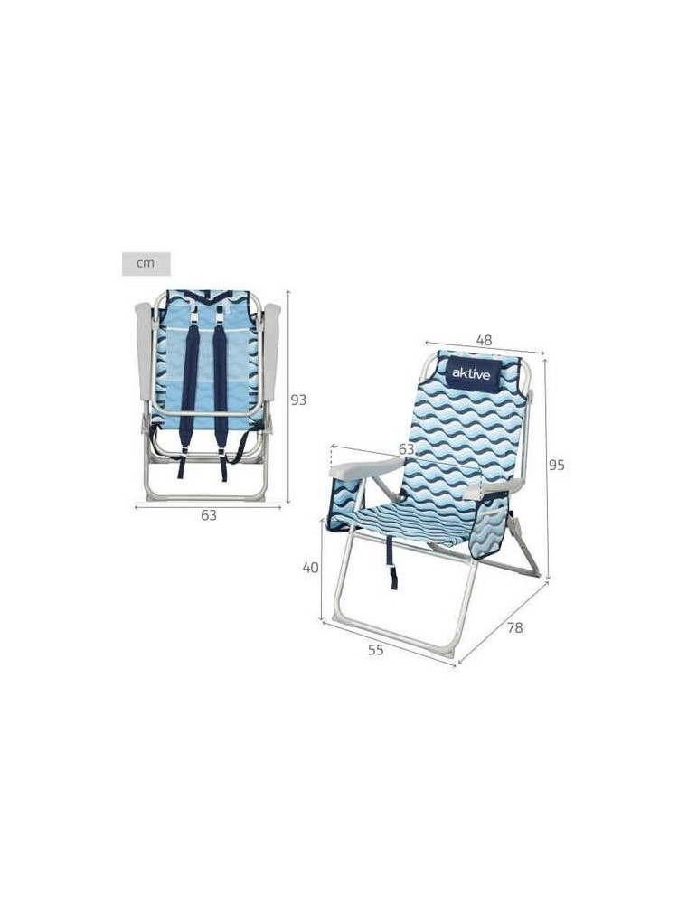 SILLA MOCHILA PLEGABLE XL 5POSIC 64X63X43/105CM