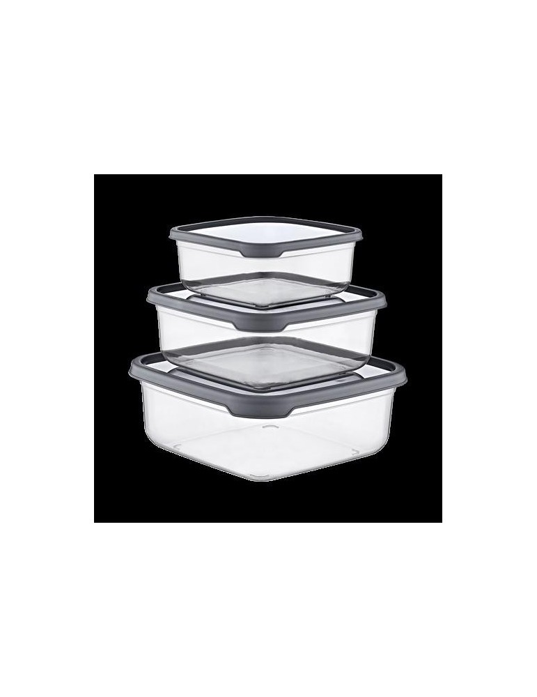 SET 3 TUPPER CUADRADO GRIS (400-800-1400ML) 04131