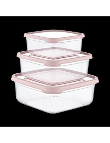 SET 3 TUPPER CUADRADO ROSA (400-800-1400ML)  04129