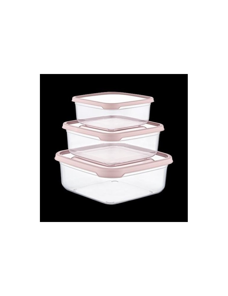 SET 3 TUPPER CUADRADO ROSA (400-800-1400ML)  04129