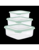 SET 3 TUPPER CUADRADO VERDE (400-800-1400ML) 04130