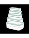 SET 5 TUPPER RECTANG VERDE 330-530-850-1300-2100ML