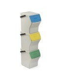 SET 3 CUBOS RECICLAJE MODULAR 20L BLANCO 1105701