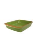 BANDEJA BARRO RECT. 32X23.5 CM. VERDE OLIVA 58402