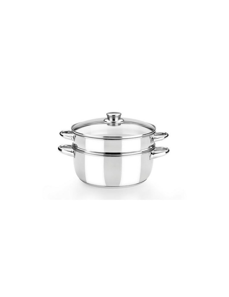 OLLA VAPOR OPTIMA 20 TAPA CRISTAL/ACERO INOX
