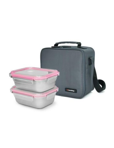 LUNCHBAG INOXBAG GRIS + 2 CONTENEDOR 0.7L  9283-TX