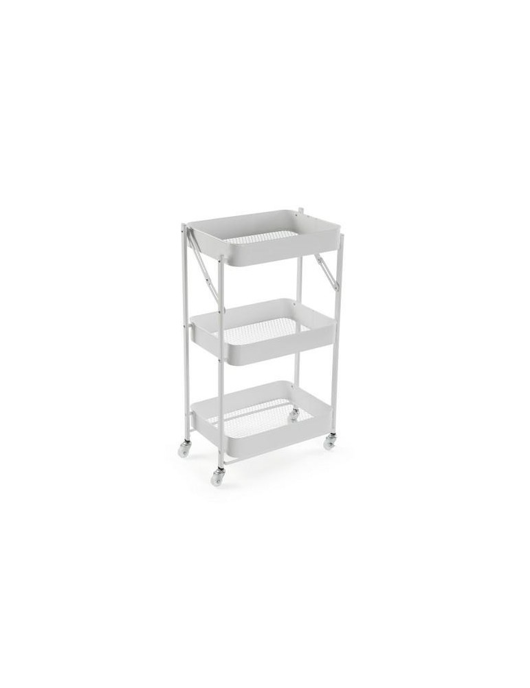 CARRO PLEGABLE METALICO BLANCO 45X29.5X77CM