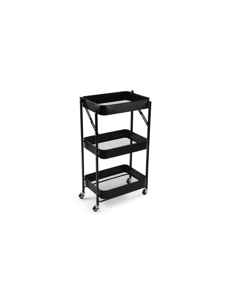 CARRO PLEGABLE METALICO NEGRO 45X29.5X77CM
