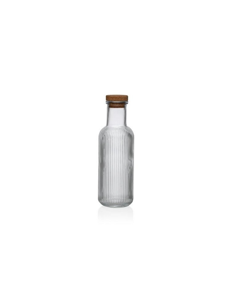 BOTELLA TRANSPARENTE RAYAS 1000ML 8.7X8.7X27.8CM