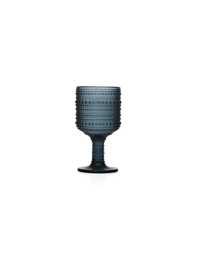 COPA DE VINO AZUL 270ML 8X8X15.5CM CAJA 6UDS