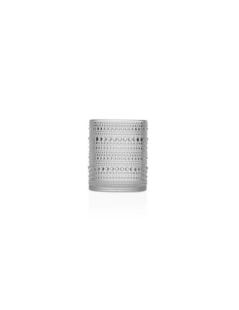 VASO DISEÑO TRANSPARENTE 340ML 8X8X10CM CAJA 6UDS