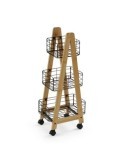 CARRO BAMBU 3 CESTAS NEGRAS 35X26X86CM  21810130