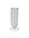SET 6 TAZAS CAFE C/STAND PORCELANA 150ML 20090596