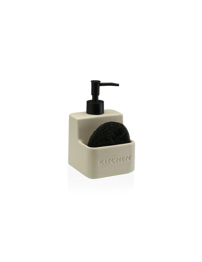 DISPENSADOR ESTROPAJERO BEIGE 10.5X10.5X16.8CM