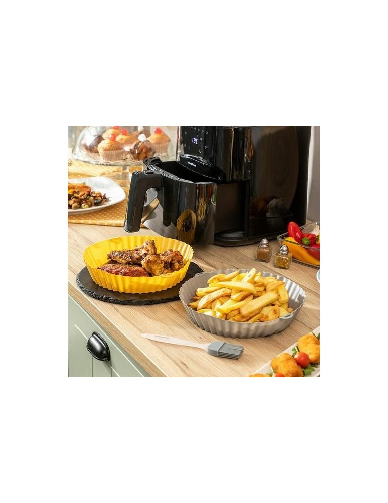 BANDEJA SILICONA FREIDORA AIRE SET 2UDS C/CEPILLO
