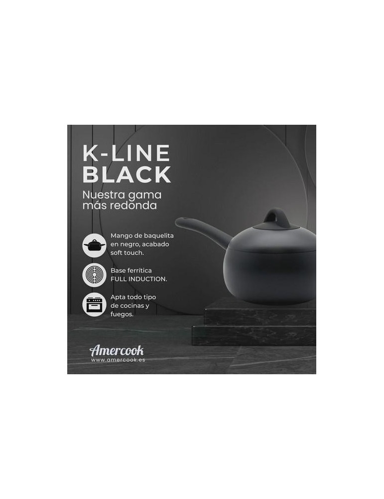 CAZO C/TAPA 16CM 2L K-LINE BLACK KLI0416