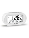 RELOJ DESPERTADOR BLANCO TEMP/HUMEDAD PANTALLA 9CM