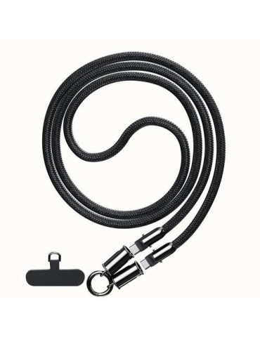 CORDON CABLE TIPO C. AC 60W 1.2M NEGRO TRENZADO
