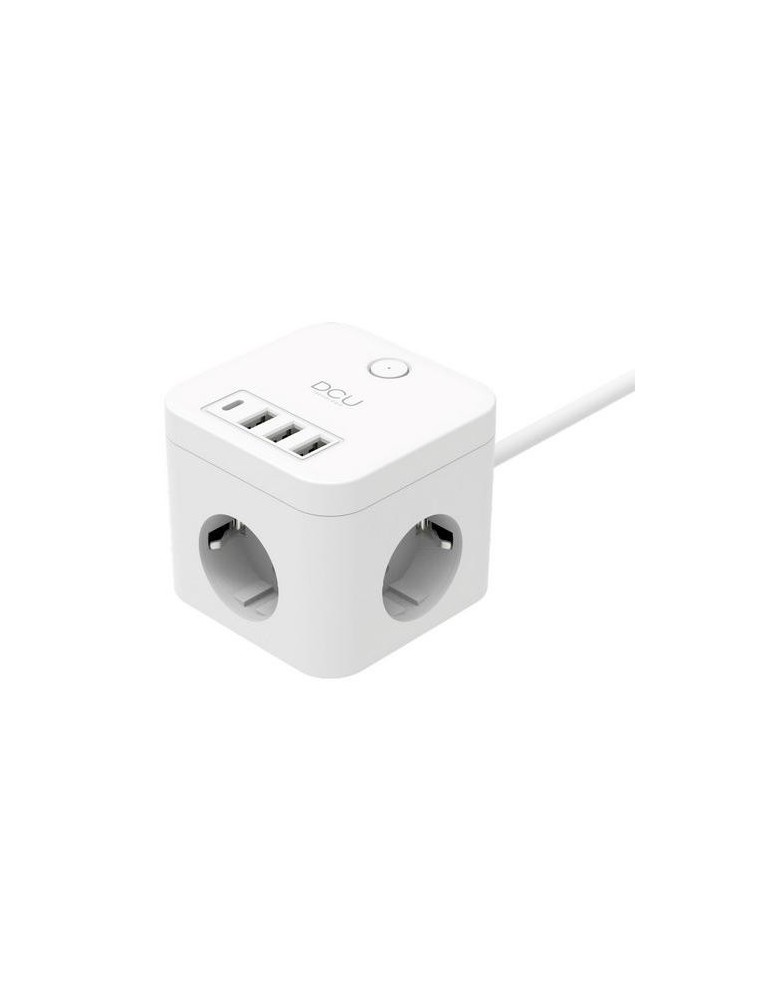 REGLETA CUBO 3 TOMAS+4 PUERTOS USB 5V/3A 3680W