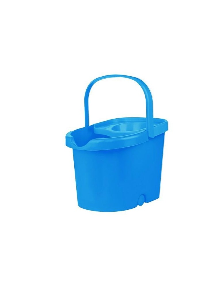 CUBO + ESCURRIDOR 14L GRIS CON RUEDAS