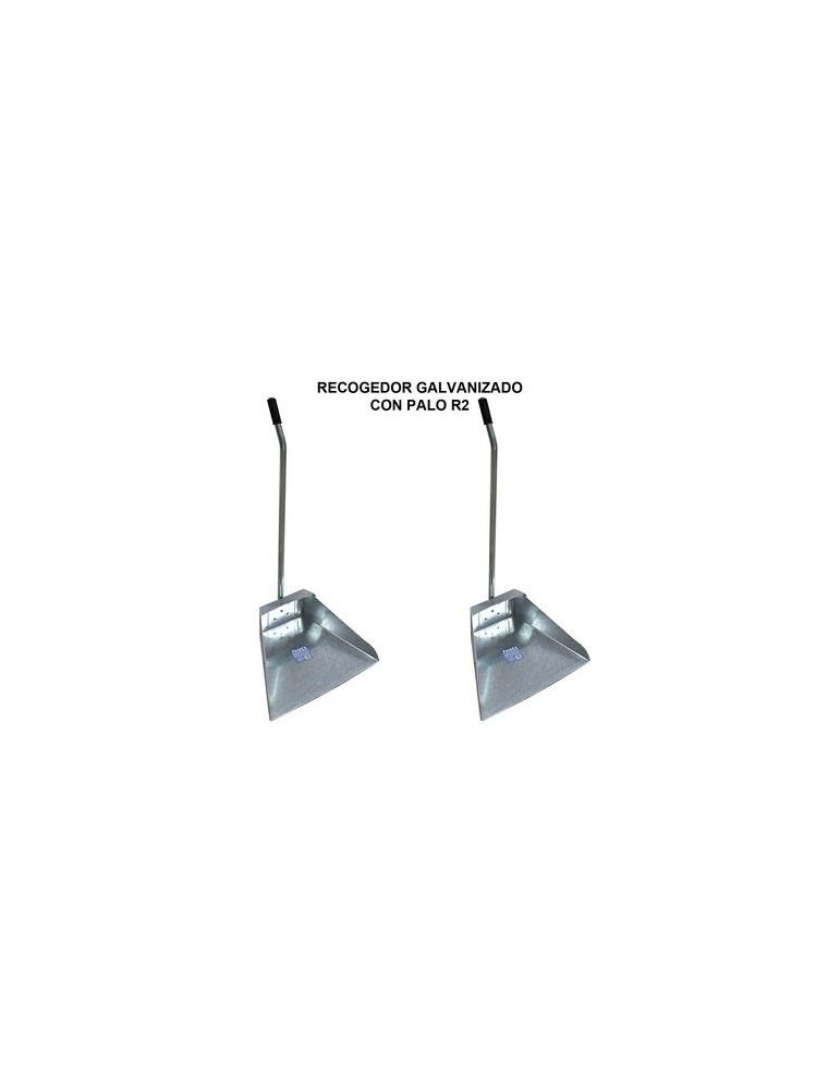 RECOGEDOR METALICO GALVANIZADO CON PALO R2