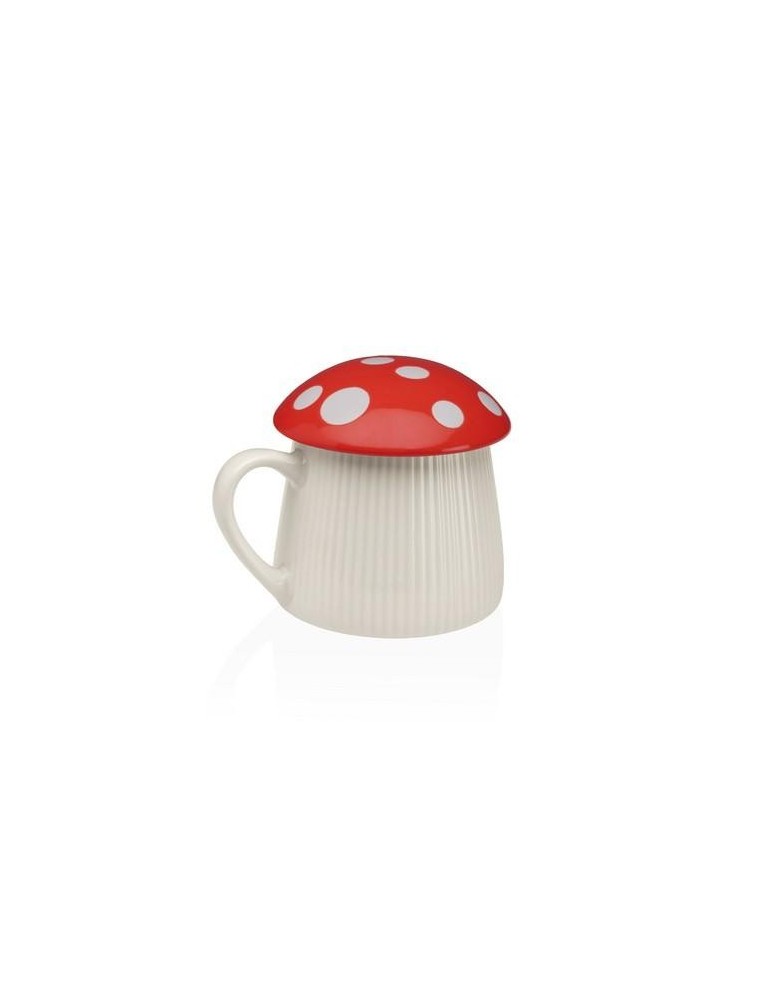 TAZA CON TAPA SETA ROJA PORCELANA 39ML 22860002
