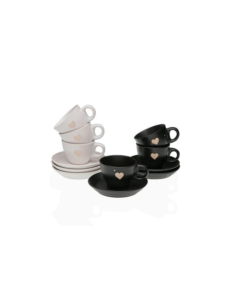 SET 6 TAZAS CAFE CON PLATO ELLIS SURTIDO CORAZON